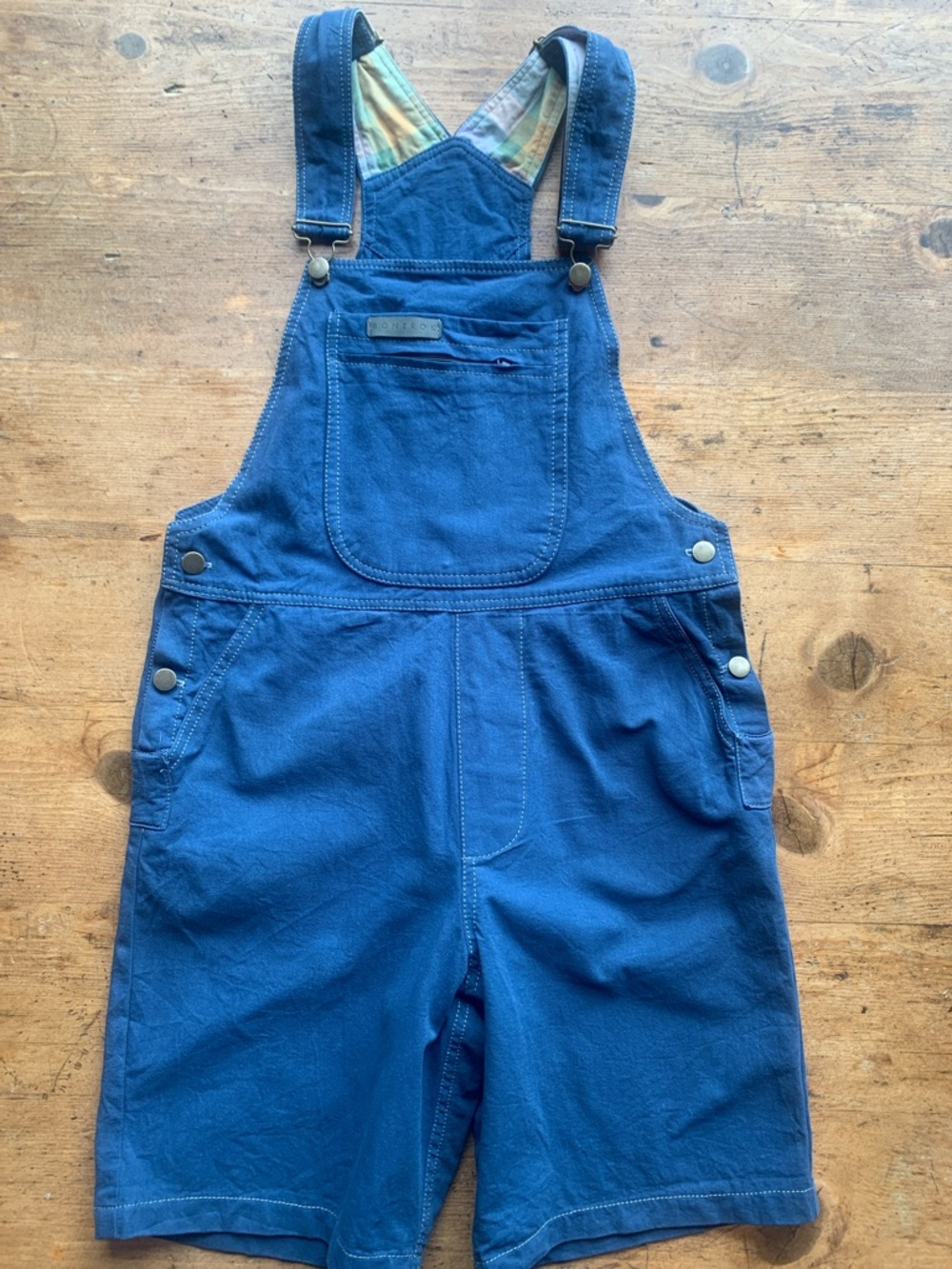 Women’s Blue Short Overalls with Pockets